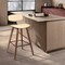 Armen Living Fox 28.5" Bar Height Cream Faux Leather and Walnut Wood Mid-Century Modern Bar Stool LCFOBAWACR30 - alternate 5